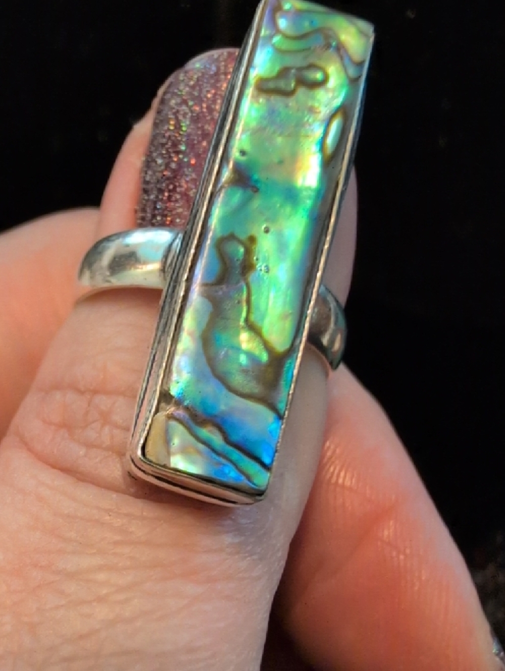 Rectangular Abalone Ring - Picture 2 of 9
